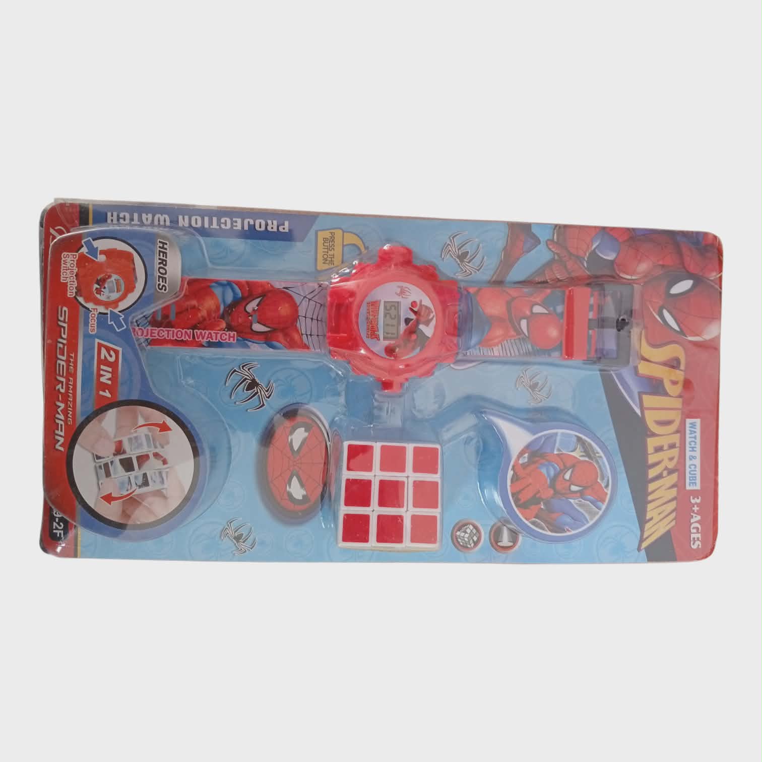 Image Montre Spider-Man  Avec Projection + Robux Cube