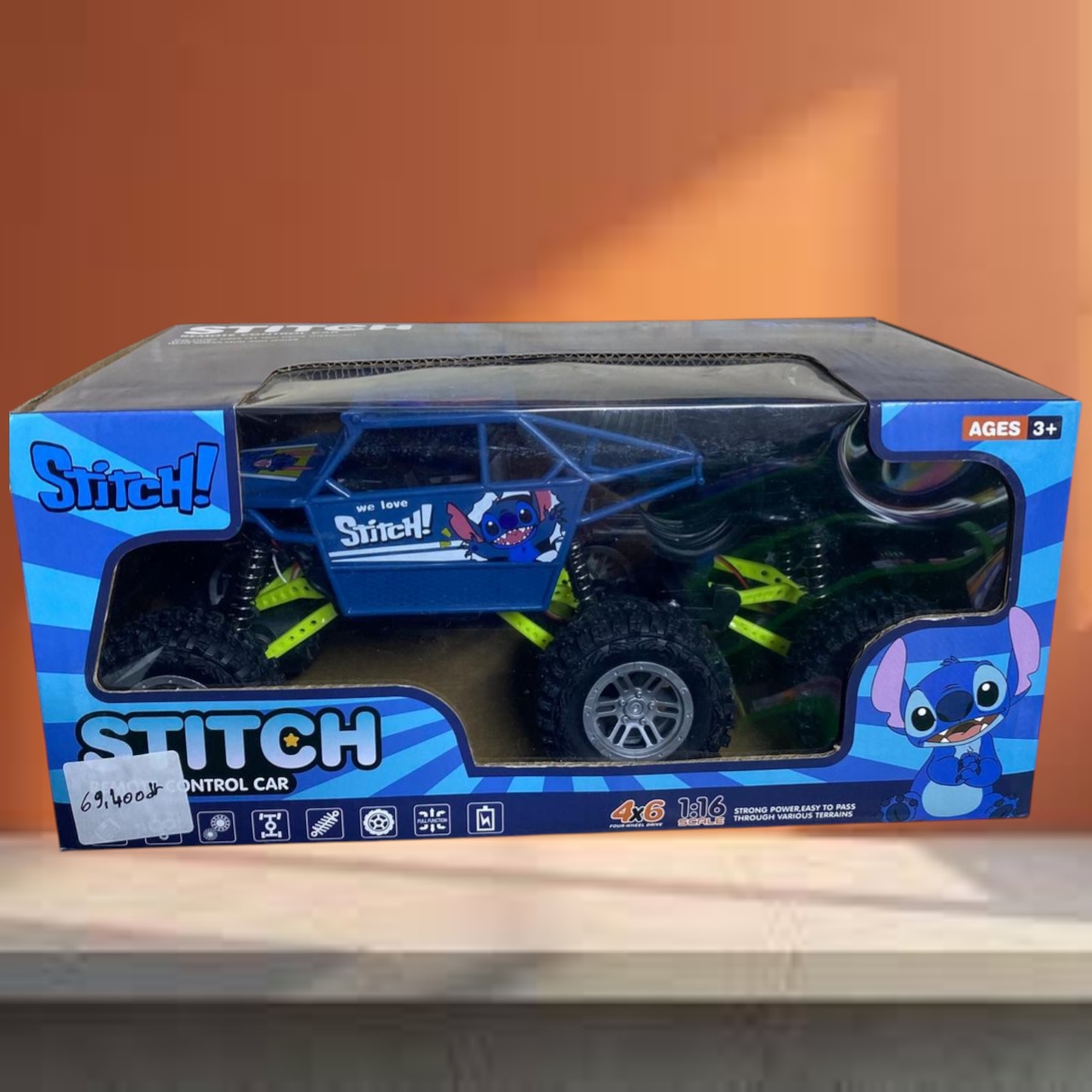 image Voiture Rc 4X4 Rechargable 6 Roues Stitch 998-627