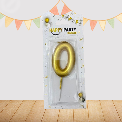 image Bougie Chiffre Doré