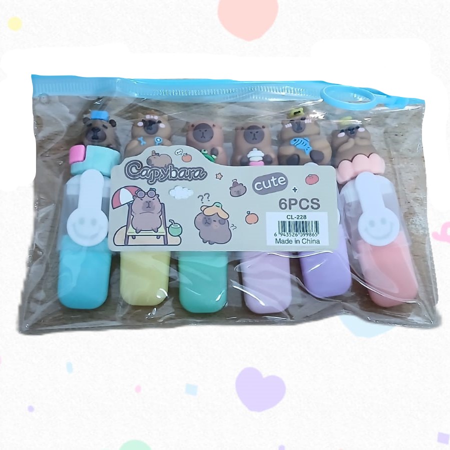 image Highlighters Capy Bara 6 Pastel Colors
