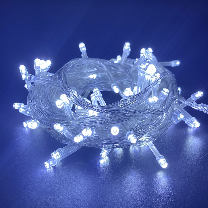 Image Kit 100 Led  Guirlande De Fête Lumineuse Décoratif Fil Multifonction - Blanc
